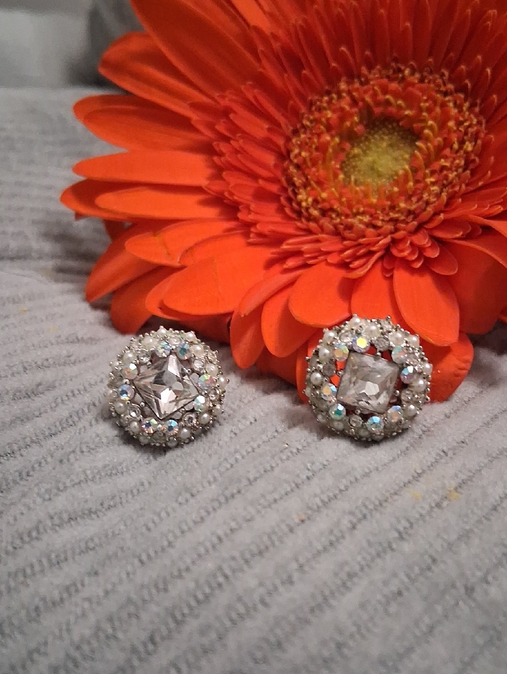 Square Cut Rhinestone Studs